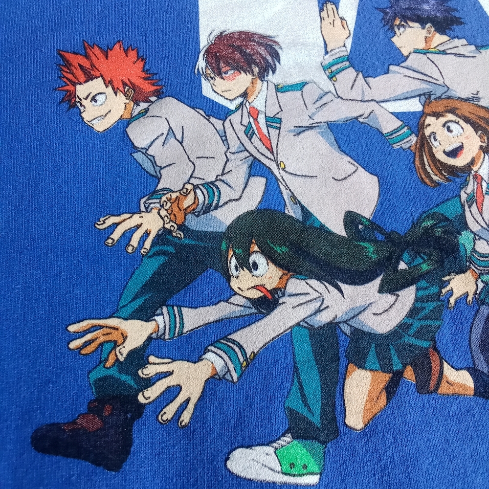 My Hero Academia Blue Anime Hoodie U.A. High School Kangaroo Pocket Size M - Picture 6 of 13